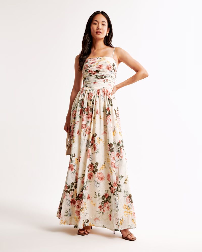 The A&F Emerson Lace-Up Back Maxi Dress | Abercrombie & Fitch (US)