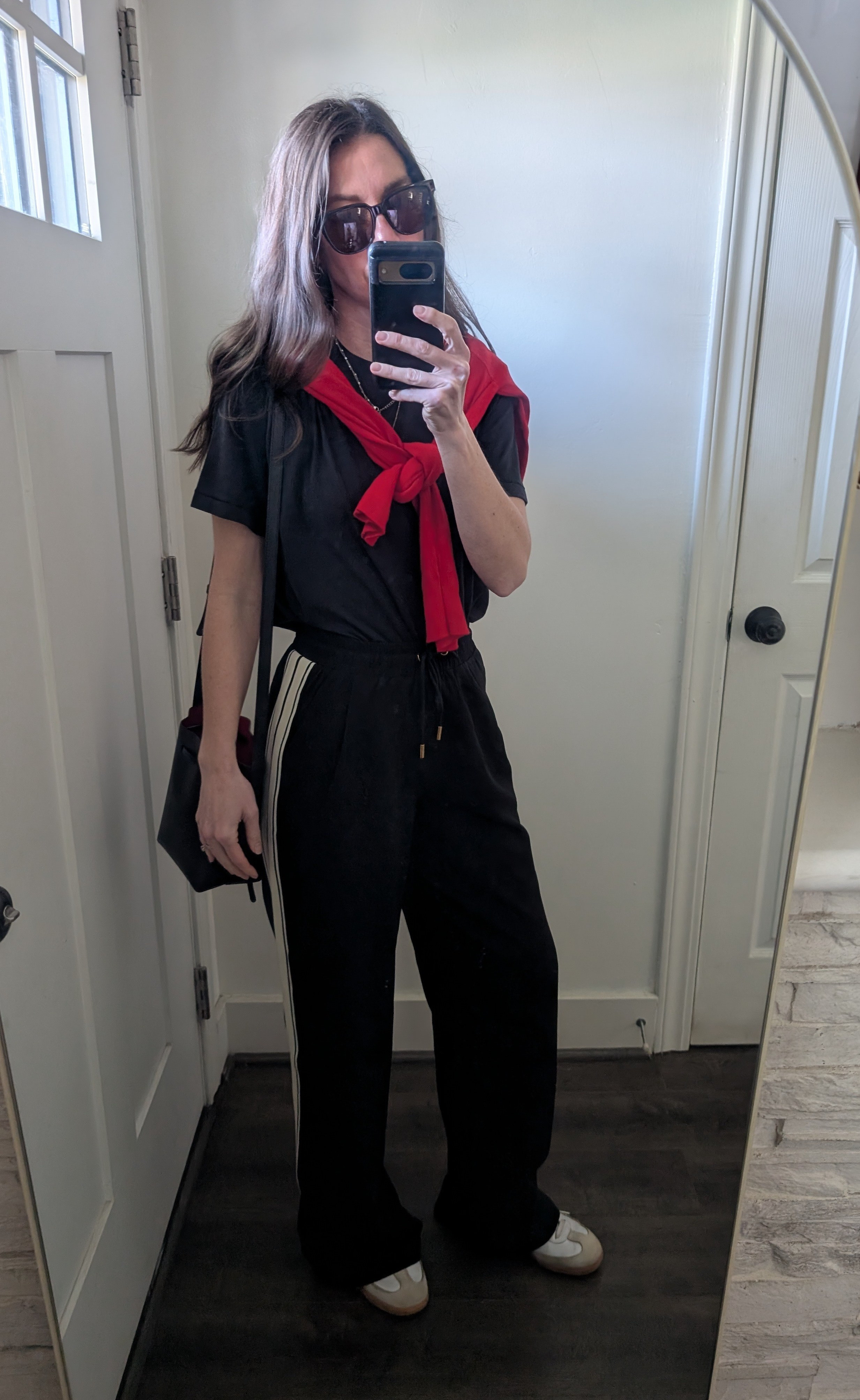 Sports mom, comfy realistic outfit for a day full of softball games and a basketball game. This t-shirt is worth every penny. So soft,.doesn't wrinkle, washes well. I own it in two colors and wish they made more.

#LTKdayinmylife #LTKmomlife #LTKootd