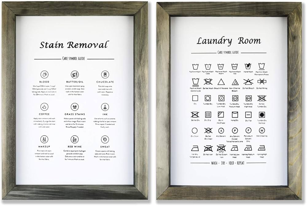 Kdesign Laundry Signs for Laundry Room Decor, 11 x 15 inch Vintage, Wooden Framed Laundry Room Si... | Amazon (US)