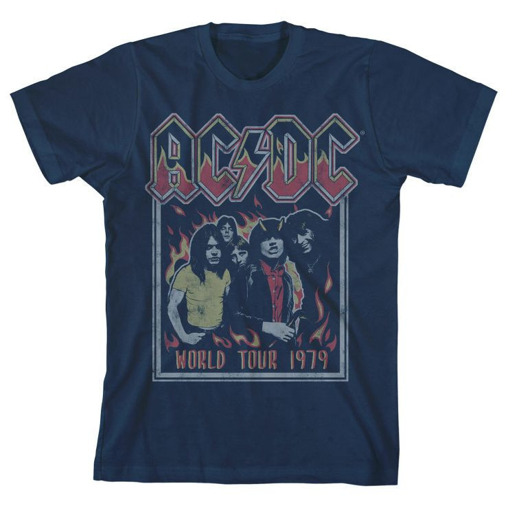 AC/DC World Tour 1979 Navy Blue Boy's Short-Sleeve T-shirt | Target