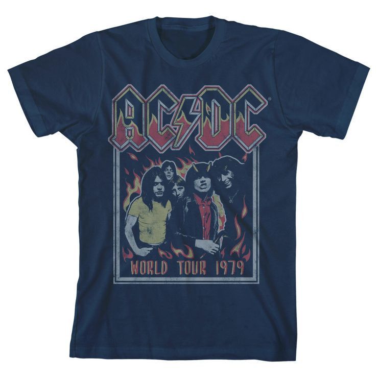 AC/DC World Tour 1979 Navy Blue Boy's Short-Sleeve T-shirt | Target