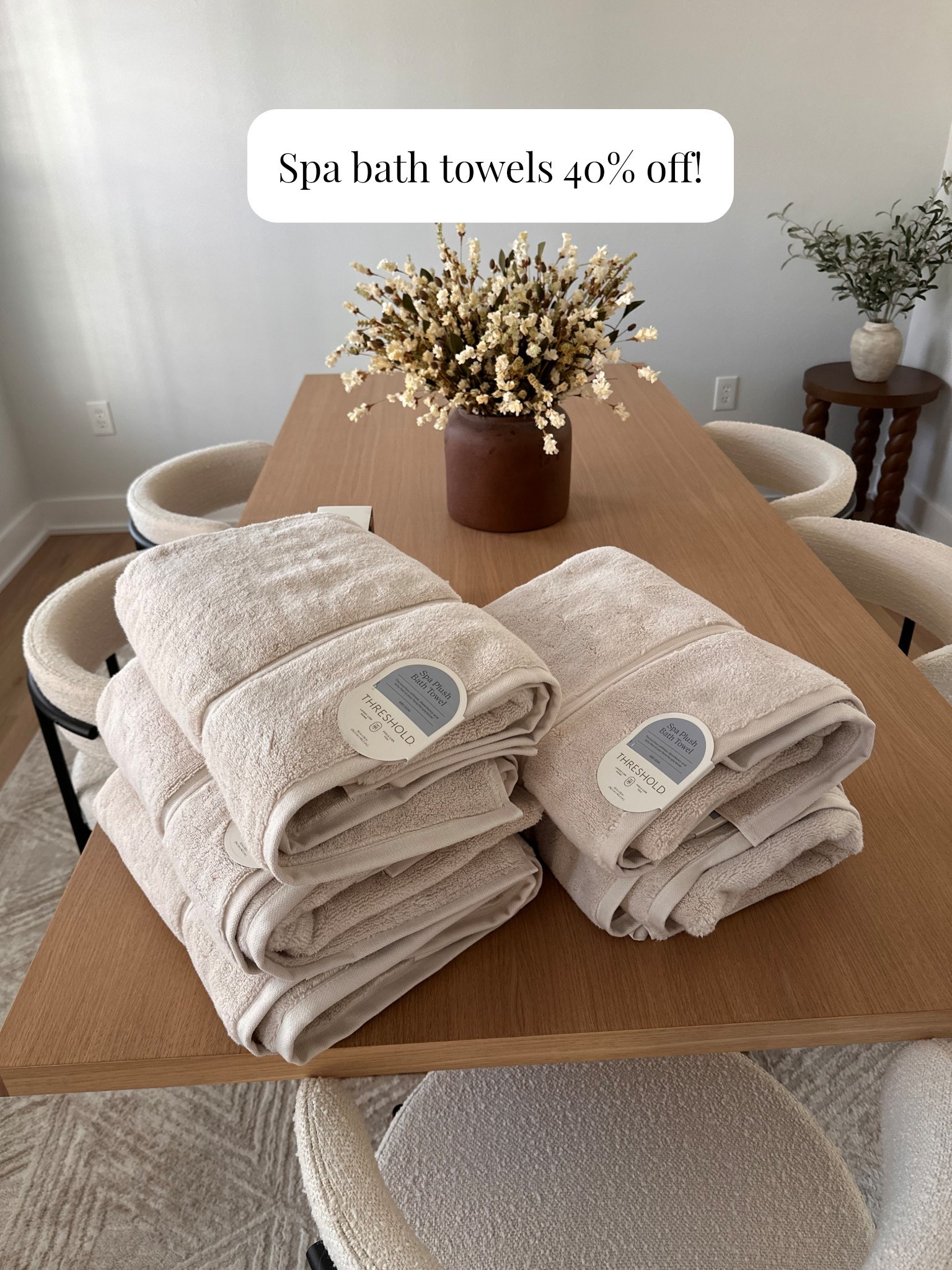 @Target Threshold spa plush bath towel in the color almond. These are so soft and the quality is great. I love that these are bigger than a normal towel and thag they have hooks for hanging! 

Towel, bath towel, bath sheet, oversized bath towel, plush towel, Target, Target finds, Presidents’ Day sale 

#LTKselfcare #LTKHome #LTKSaleAlert