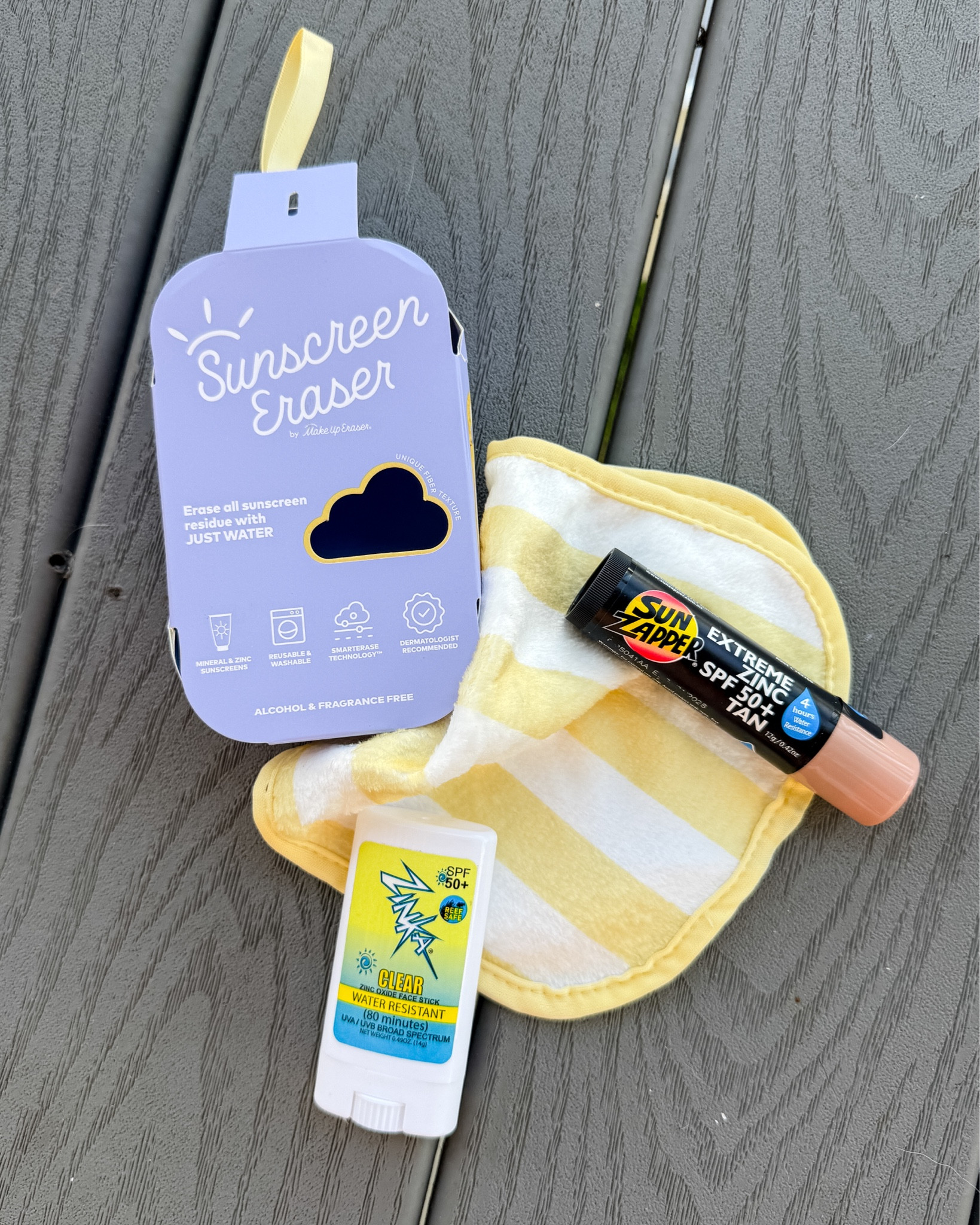 Summer sun care that holds up to all-day play ☀️ The Sun Zapper Zinc Stick SPF 50+ is a tinted mineral zinc (no white cast!) that lasts 4 hours in the water, the Zinka Clear Zinc Stick SPF 50 is a great everyday pick, and the MakeUp Eraser Sunscreen Eraser takes the stubborn zinc right off. 

 #LTKSwim #LTKBeauty #LTKKids