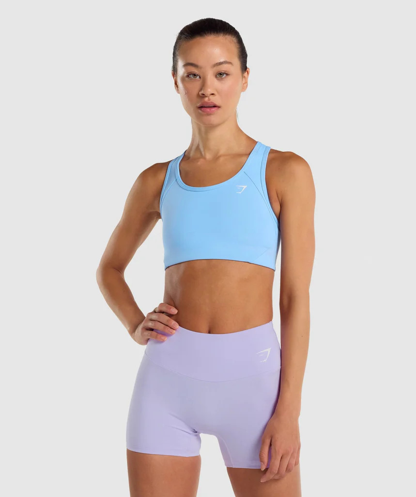 Gymshark Essential Racer Back Sports Bra - Light Blue | Gymshark (Global)