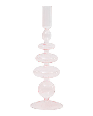 11in Glass Taper Vintage Candle Holder | TJ Maxx