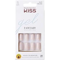 KISS Gel Fantasy Ready-to-Wear Press-On Gel Nails, “Here I Am”, Short, White, Nail Kit with 24 Mega  | Amazon (US)