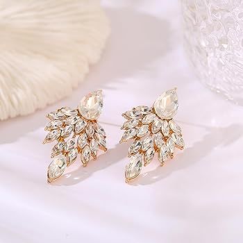 ATIMIGO Rhinestone Cluster Drop Earrings Elegant Crystal Statement Earrings Bridal Wedding Prom E... | Amazon (US)