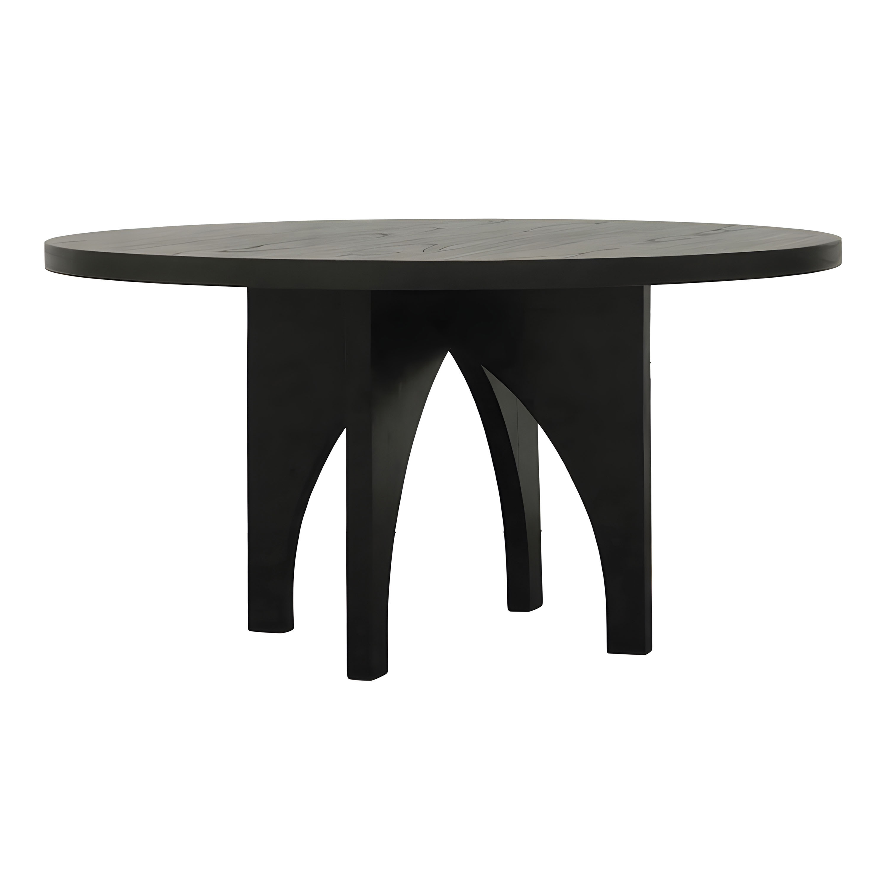 Briset Round Natural and Charcoal Black Wood Dining Table | World Market