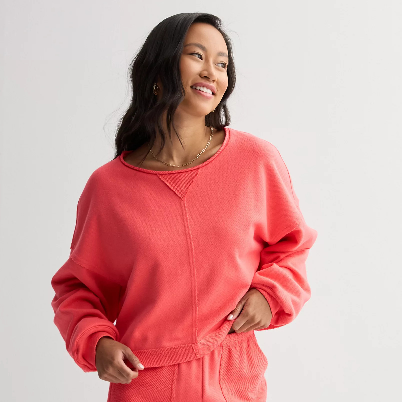 Juniors' SO® Beachy Terry Crewneck Top | Kohl's