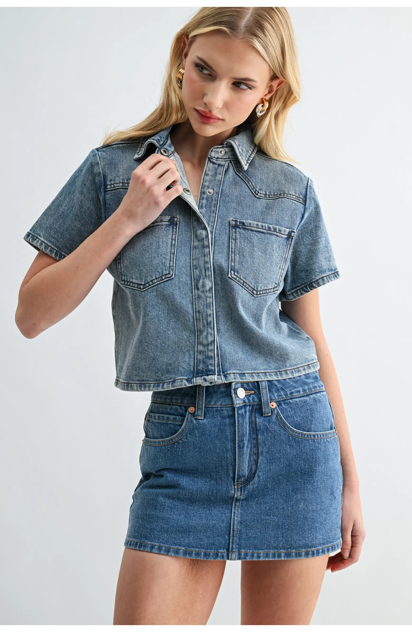 The Muse Mini-Shirt Medium Wash | Nordstrom
