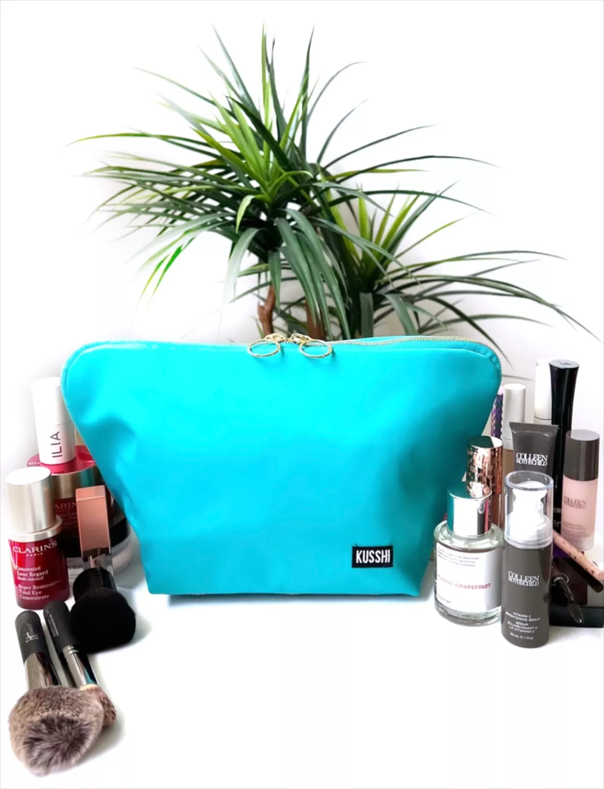 Kusshi Everyday Makeup Bag Pink/Teal