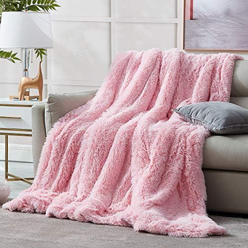 Hansleep Shaggy Faux Fur Blanket, Ultra Soft Plush Fuzzy Throw Blanket with Reversible Warm Sherpa - | Amazon (US)