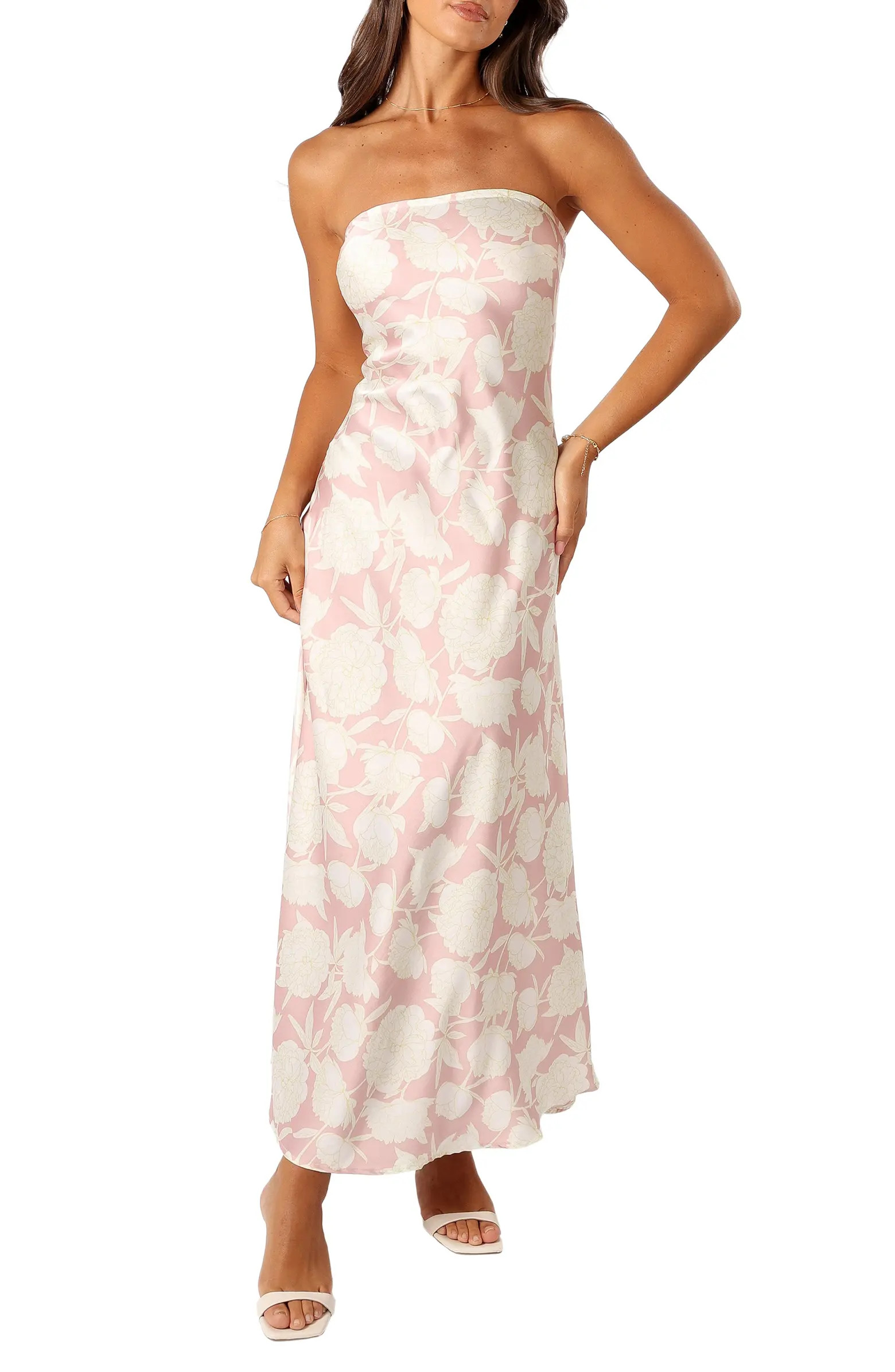 Gemma Floral Print Strapless Dress | Nordstrom