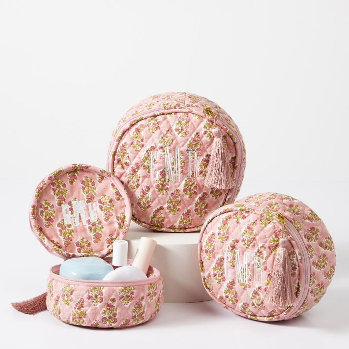 Block Print Quilted Nested Pouches, Set of 3 | Mark and Graham
