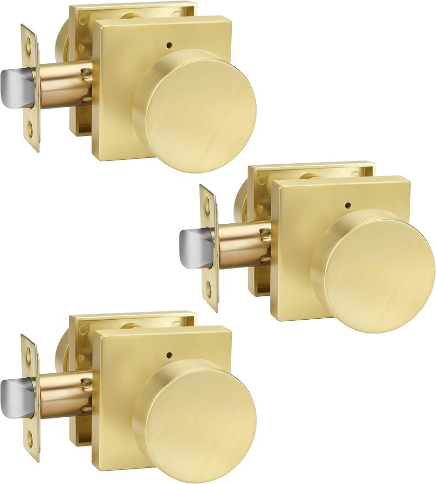 goldenwarm Privacy Gold Interior Door Knobs, Zinc-Alloy Heavy Duty Interior Door Knobs Bedroom, C... | Amazon (US)