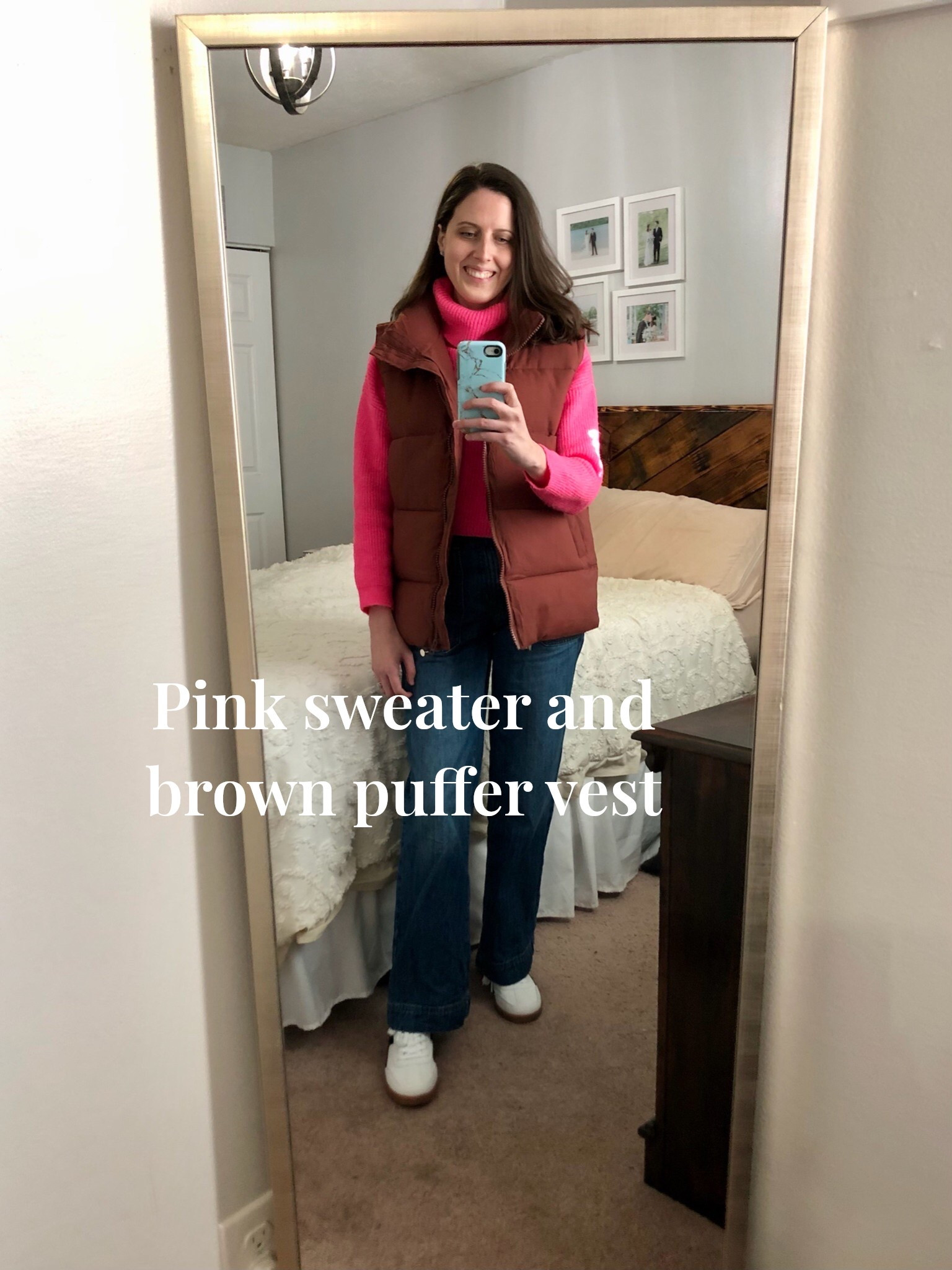 Pink sweater and a brown puffer vest is my fav combo lately  🩷🤎

#LTKootd #LTKSeasonal #LTKHoliday