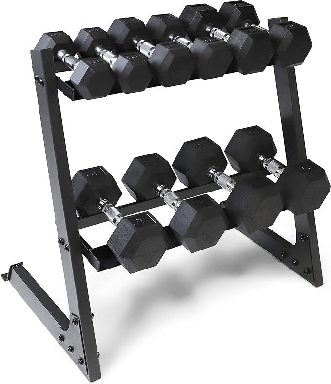 WF Athletic Supply Rubber Coated Hex Dumbbell Set Non-Slip Hex Shape for Muscle Toning, Strength ... | Amazon (US)