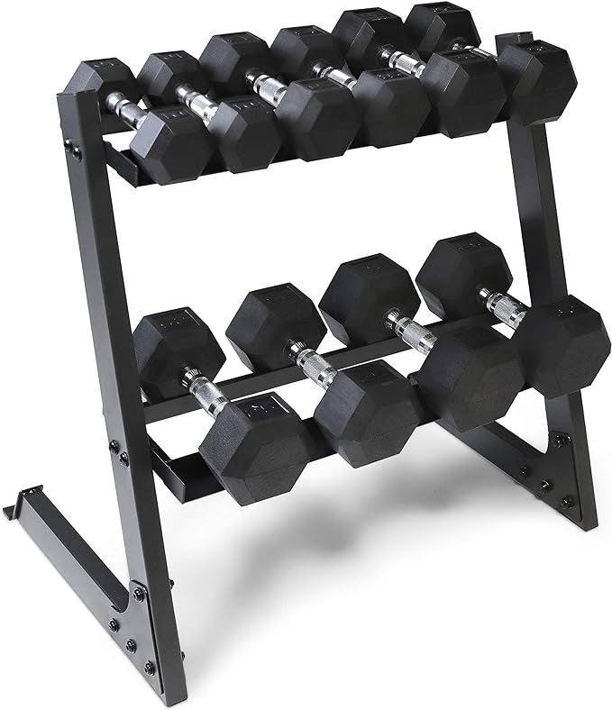 WF Athletic Supply Rubber Coated Hex Dumbbell Set Non-Slip Hex Shape for Muscle Toning, Strength ... | Amazon (US)