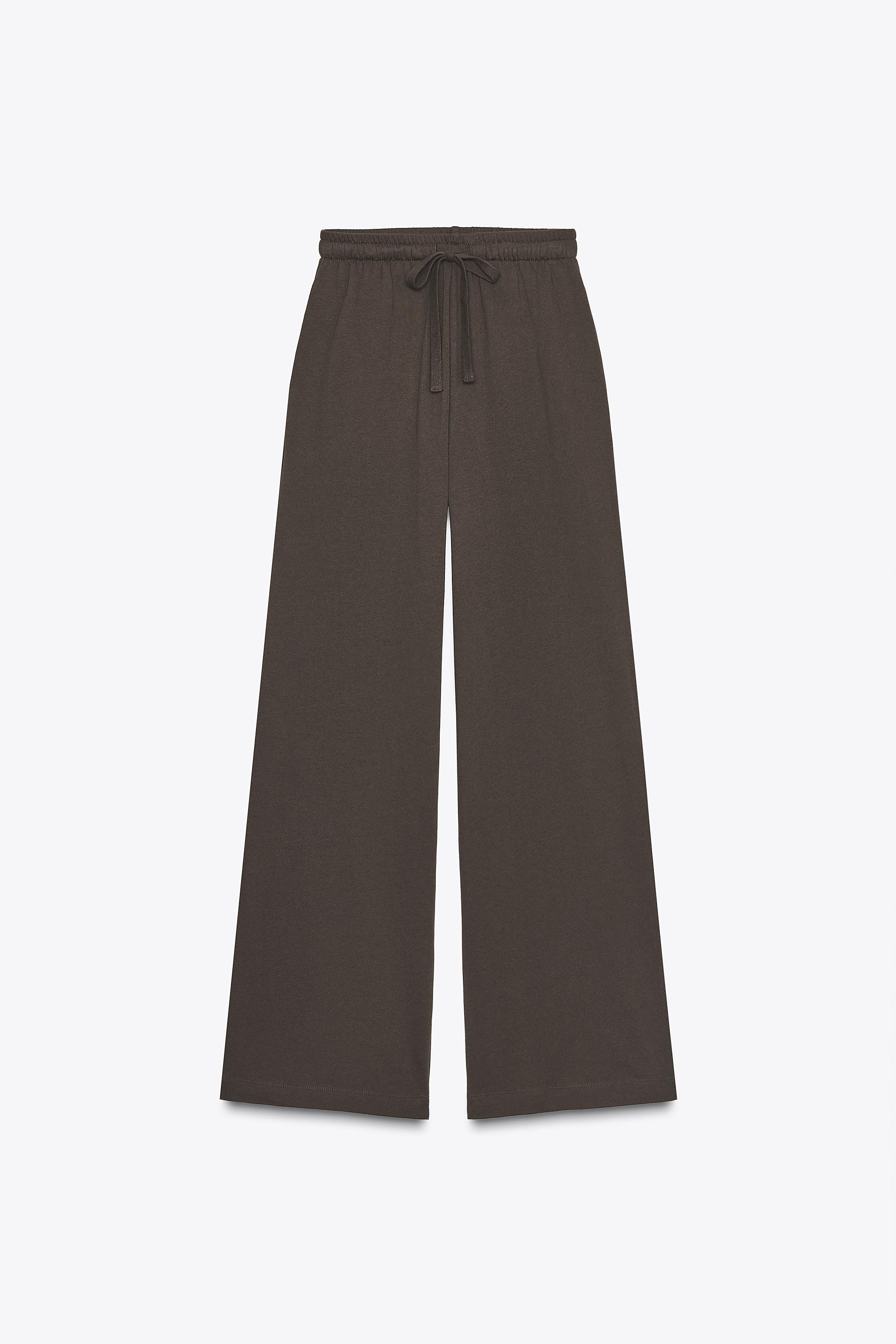 COTTON STRAIGHT-LEG TROUSERS | Zara UK