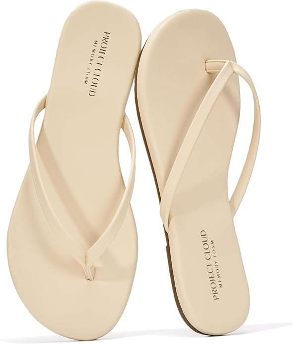 Project Cloud Flip Flops for Women Footwear- Lightweight and Memory Foam Insole Sandals for Women... | Amazon (US)