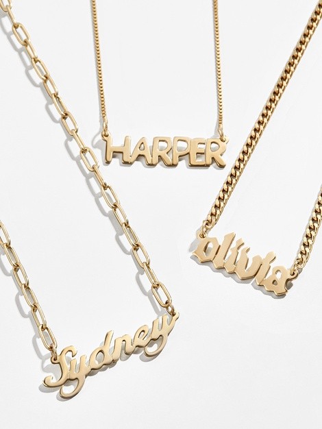 Custom 14K Gold Vermeil Nameplate Necklace | BaubleBar (US)