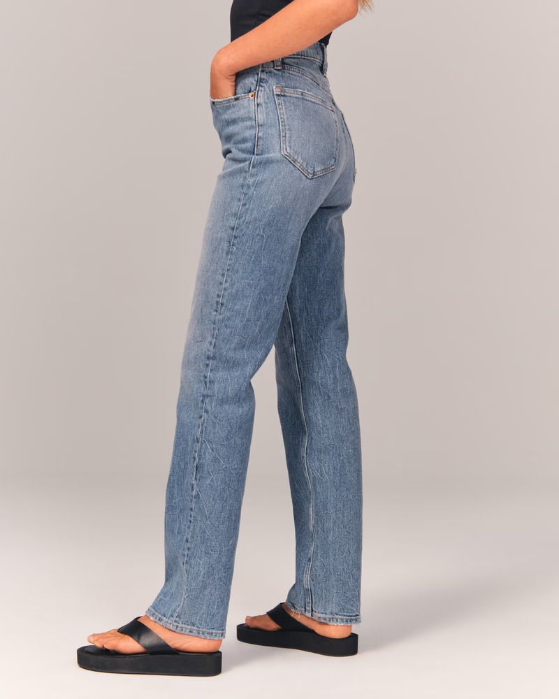 Women's 90s Ultra High Rise Straight Jeans | Women's Bottoms | Abercrombie.com | Abercrombie & Fitch (US)