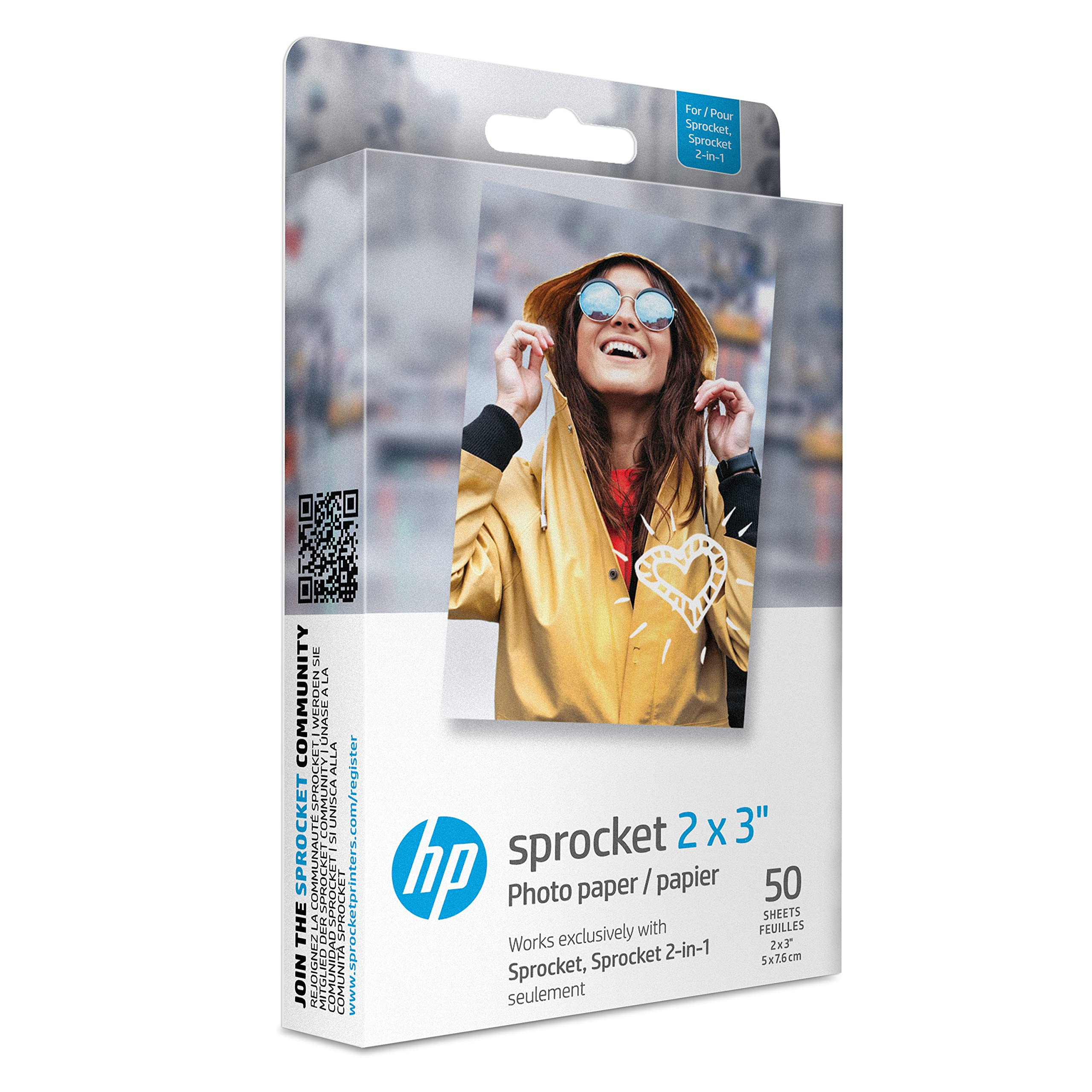 HP Sprocket 2x3" Premium Zink Sticky Back Photo Paper (50 Sheets) Compatible with HP Sprocket Pho... | Amazon (US)