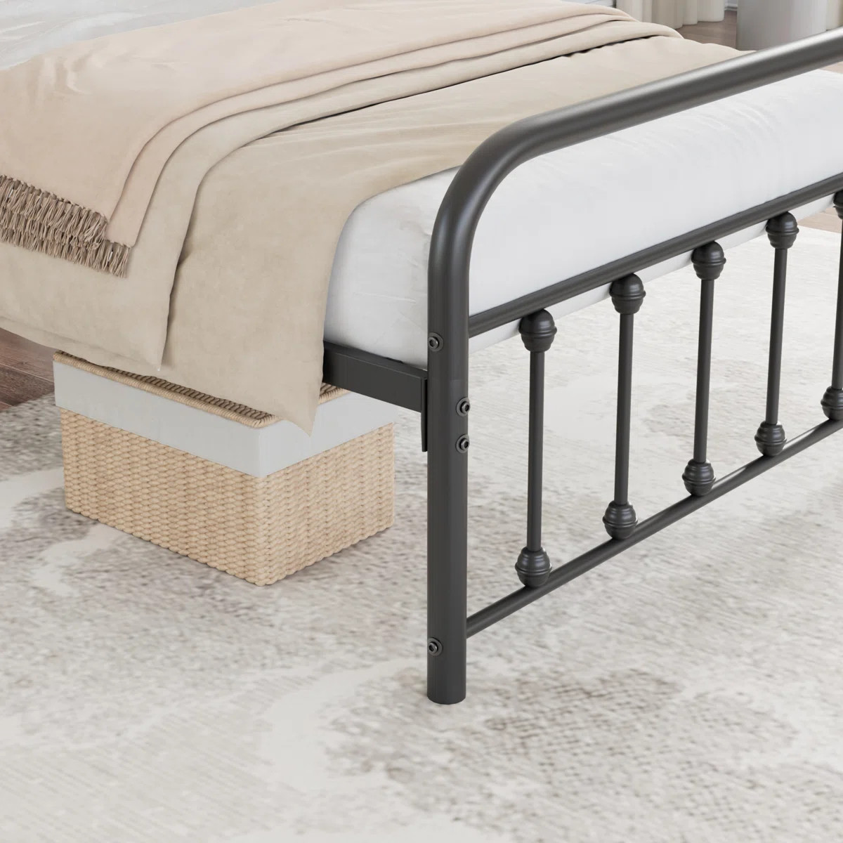 Dorsman Twin-Sized Metal Platform Bed with Headboard (Set of 2) | Wayfair North America