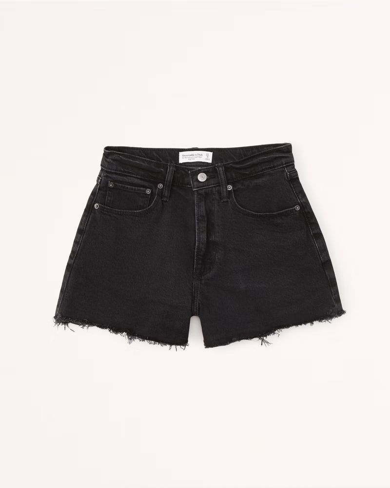 Women's Curve Love Relaxed 90s High Rise Cutoff Shorts | Women's Bottoms | Abercrombie.com | Abercrombie & Fitch (US)