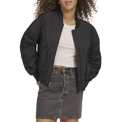 Levi's Women's Lightweight Shorty Bomber, Black, XX-Large | Amazon (US)