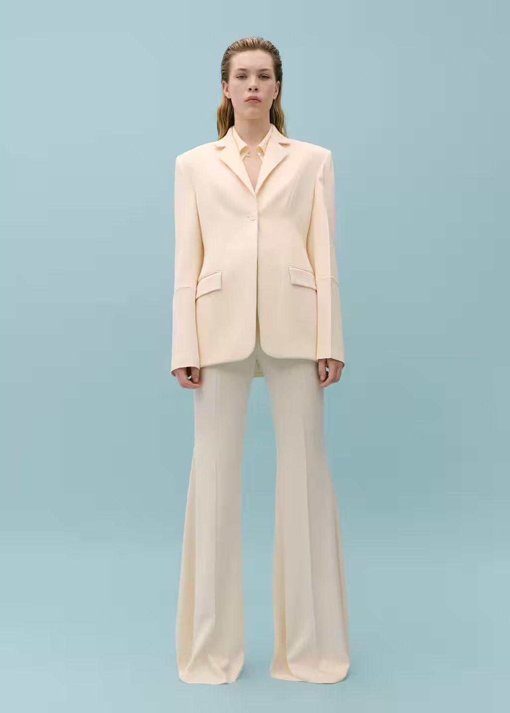 Suit blazer with decorative stitching -  Women | Mango USA | MANGO (US)