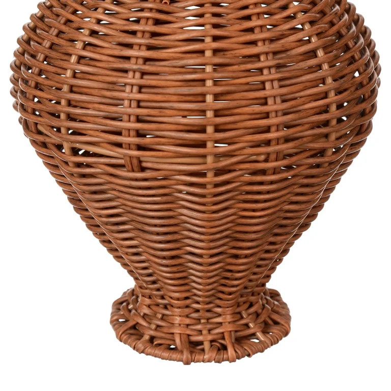 Better Homes & Gardens Woven Faux Rattan Indoor Vase, 10", Brown | Walmart (US)