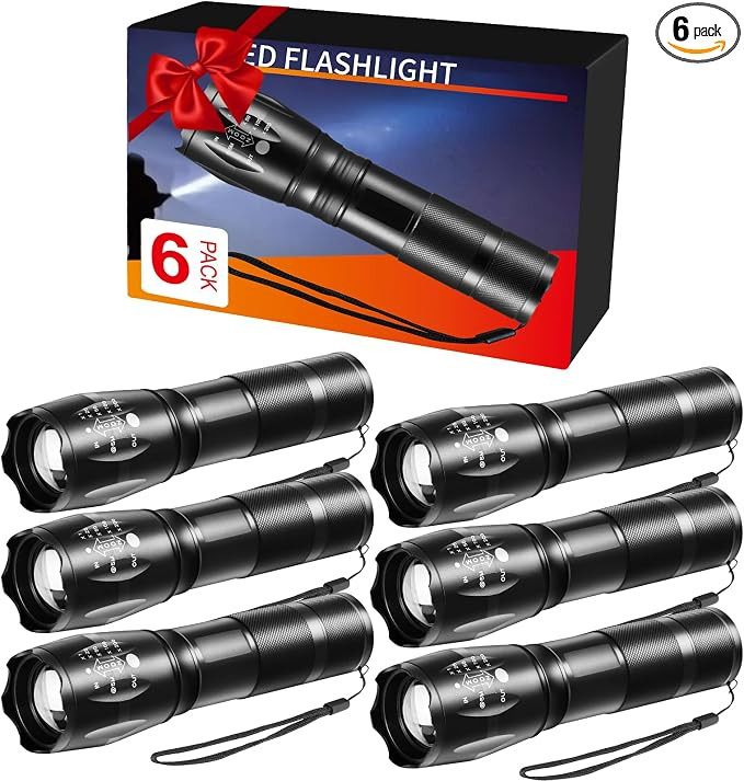 6Pack LED Flashlights High Lumens, 5Mode Tactical Flashlight for Home, Small Flashlights Powerful... | Amazon (US)