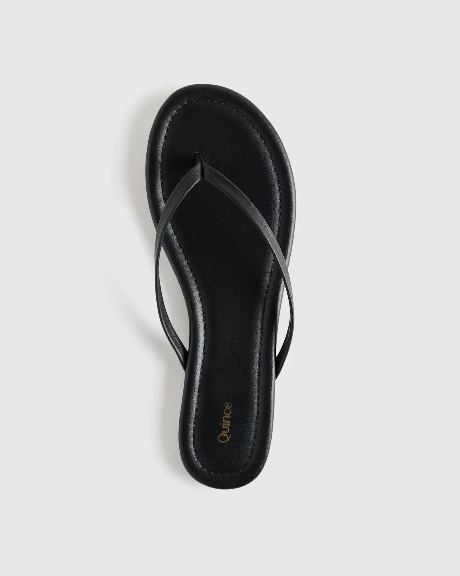 Italian Leather Flip Flops in Black | Quince