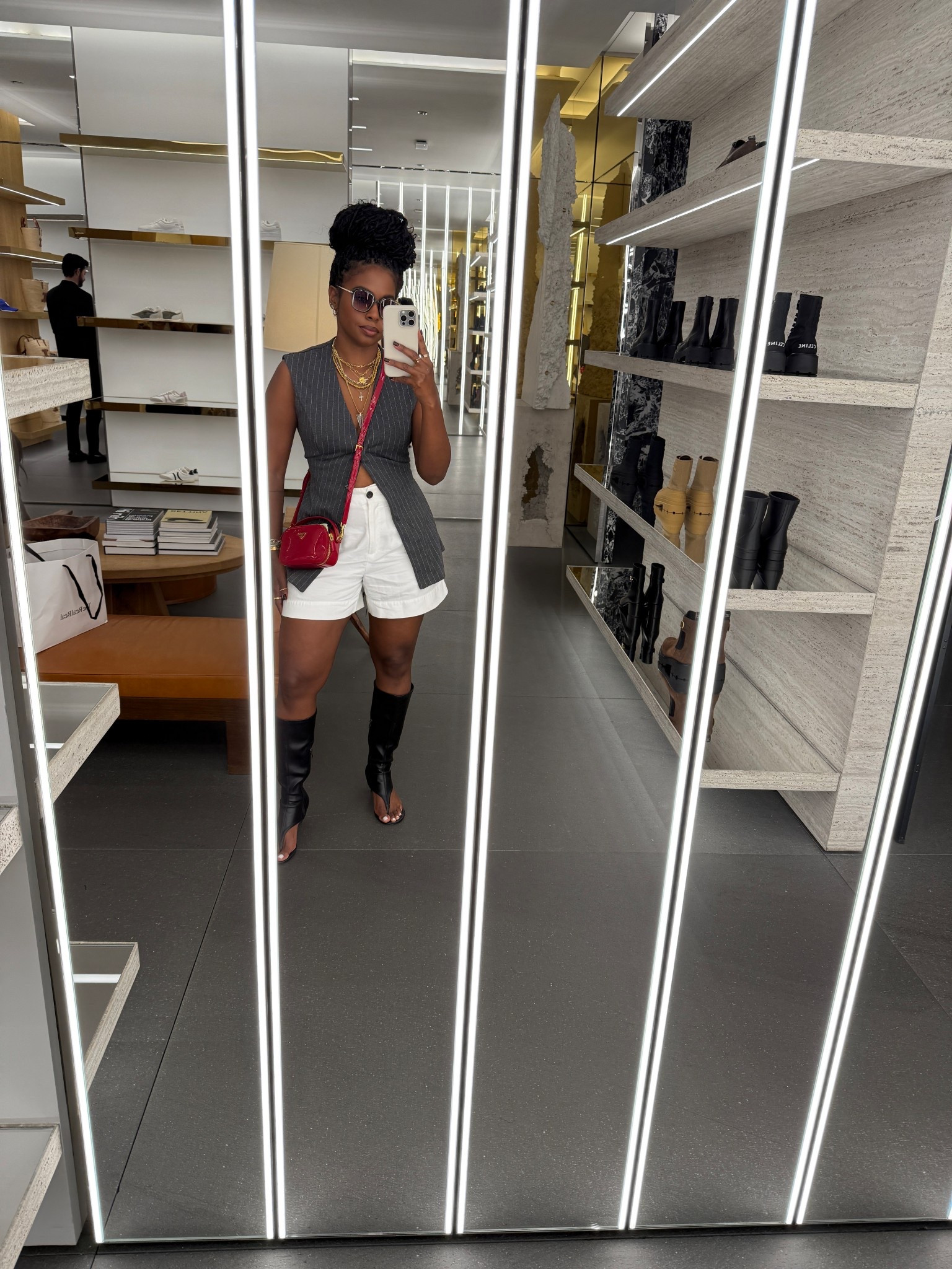 Shopping! 
Vest: M
Shirts: 8
Shoes: 9 (true to size) 