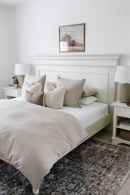 Bedroom decor, bedding, home decor, throw pillows, vintage area rug 

#LTKFind #LTKSale #LTKhome
