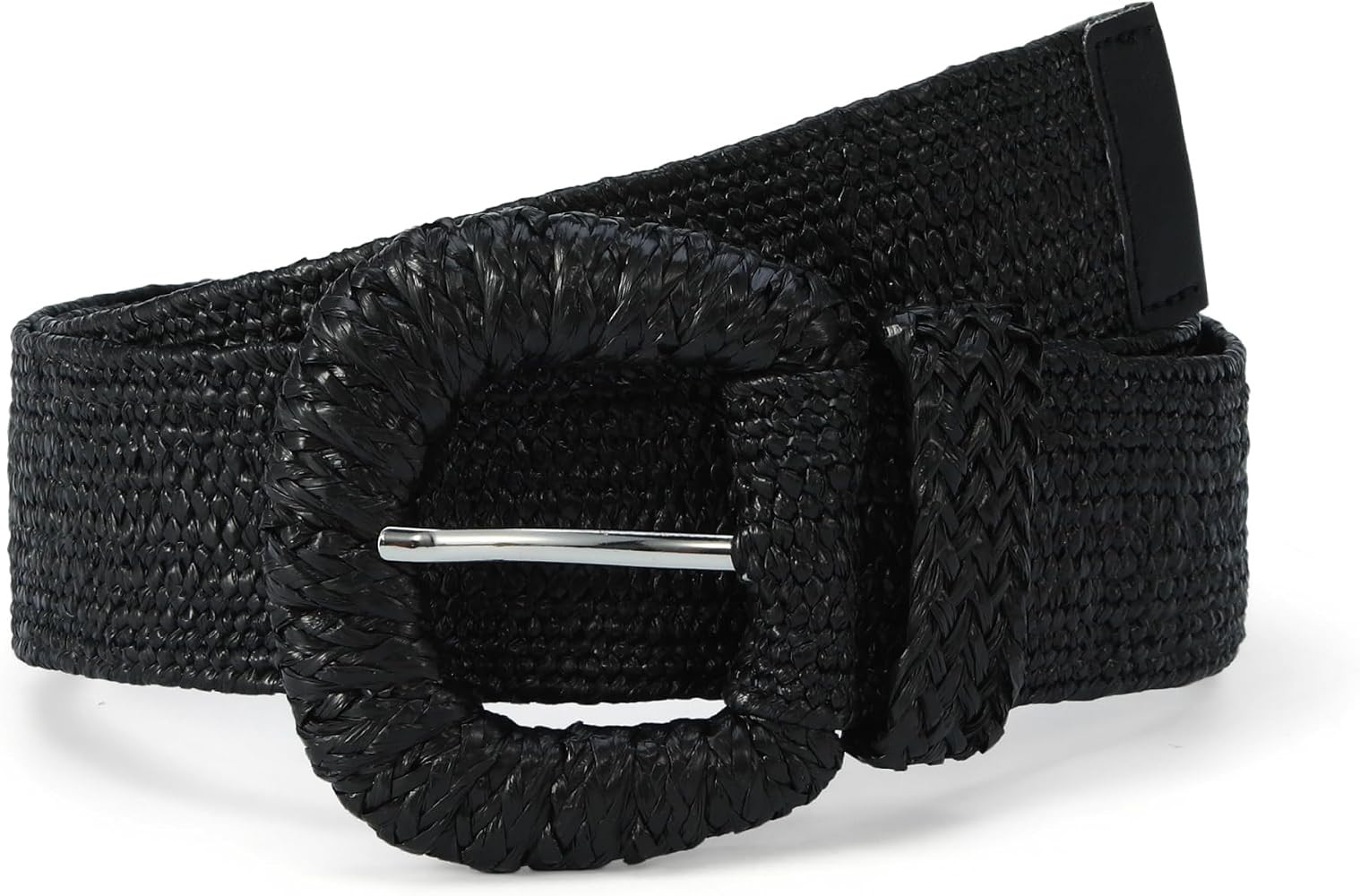 Women Straw Woven Belt Boho Elastic Stretch Braided Waist Belts for Summer Dresses | Amazon (US)