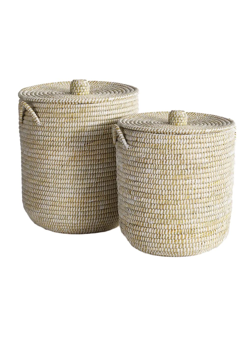 Solomon Lidded Baskets, Set of 2 | House of Jade Home