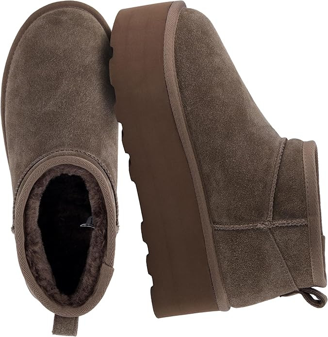 CUSHIONAIRE Hippy Women’s Platform Ankle Boots – Genuine Suede, Faux Fur Lining, Cozy Winter ... | Amazon (US)