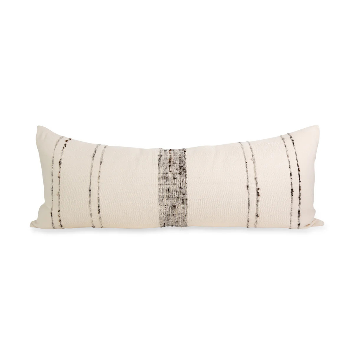 Bogota Lumbar Pillow - Ivory with Grey Stripes | Azulina Home