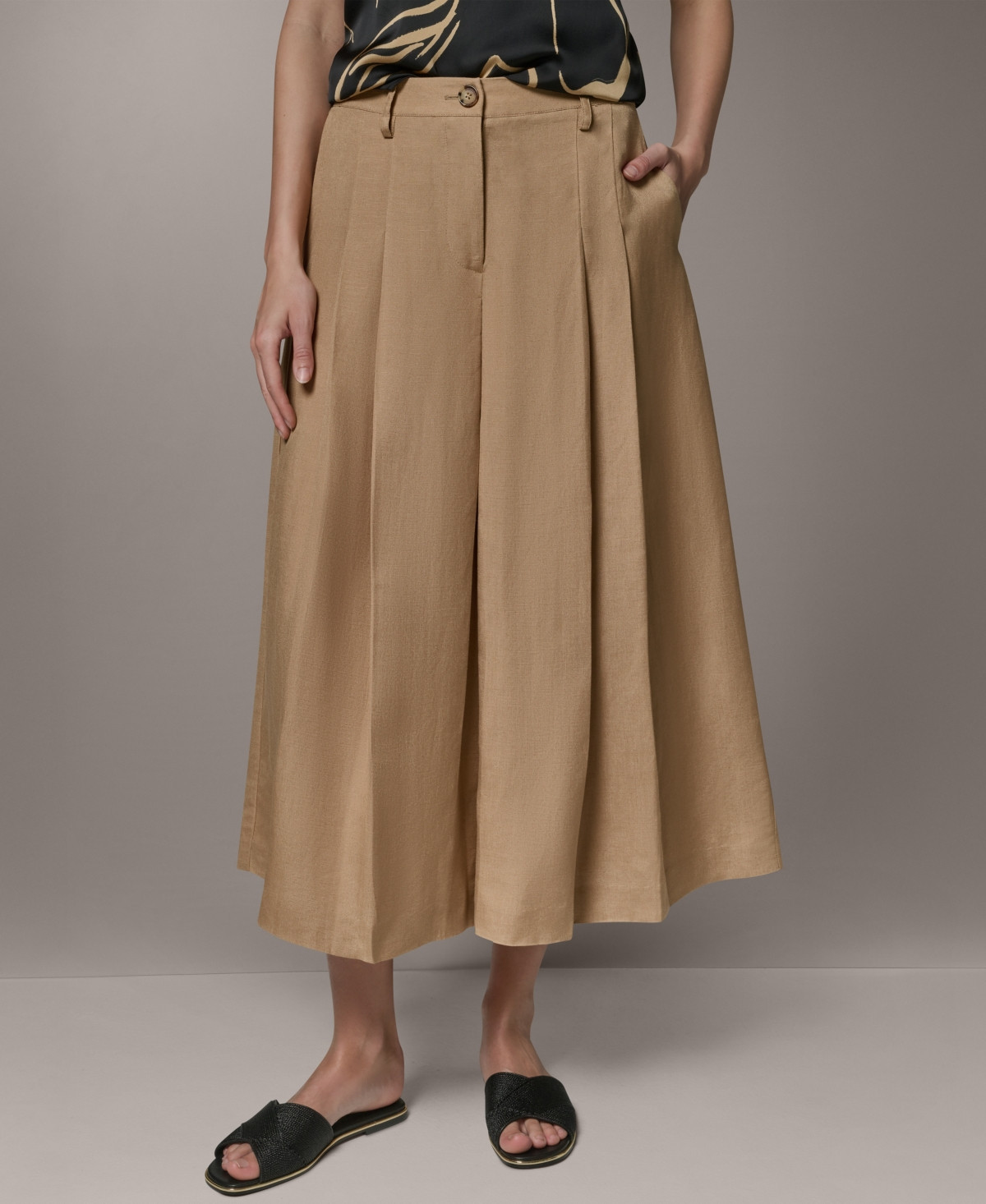 Donna Karan New York Women's Front Hand Pocket Pleated Pants - Fawn | Macy's