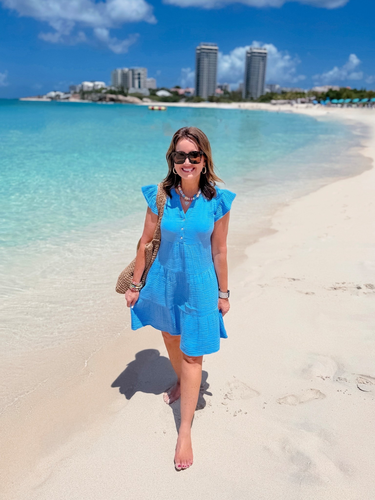 Beach day outfit 
Size down in dress (wearing XS)
Use code LAURA on my necklaces 
Use code LAURA15 on my bracelets 

Beach bag / sun hat 

#LTKootd #LTKTravel #LTKSwim