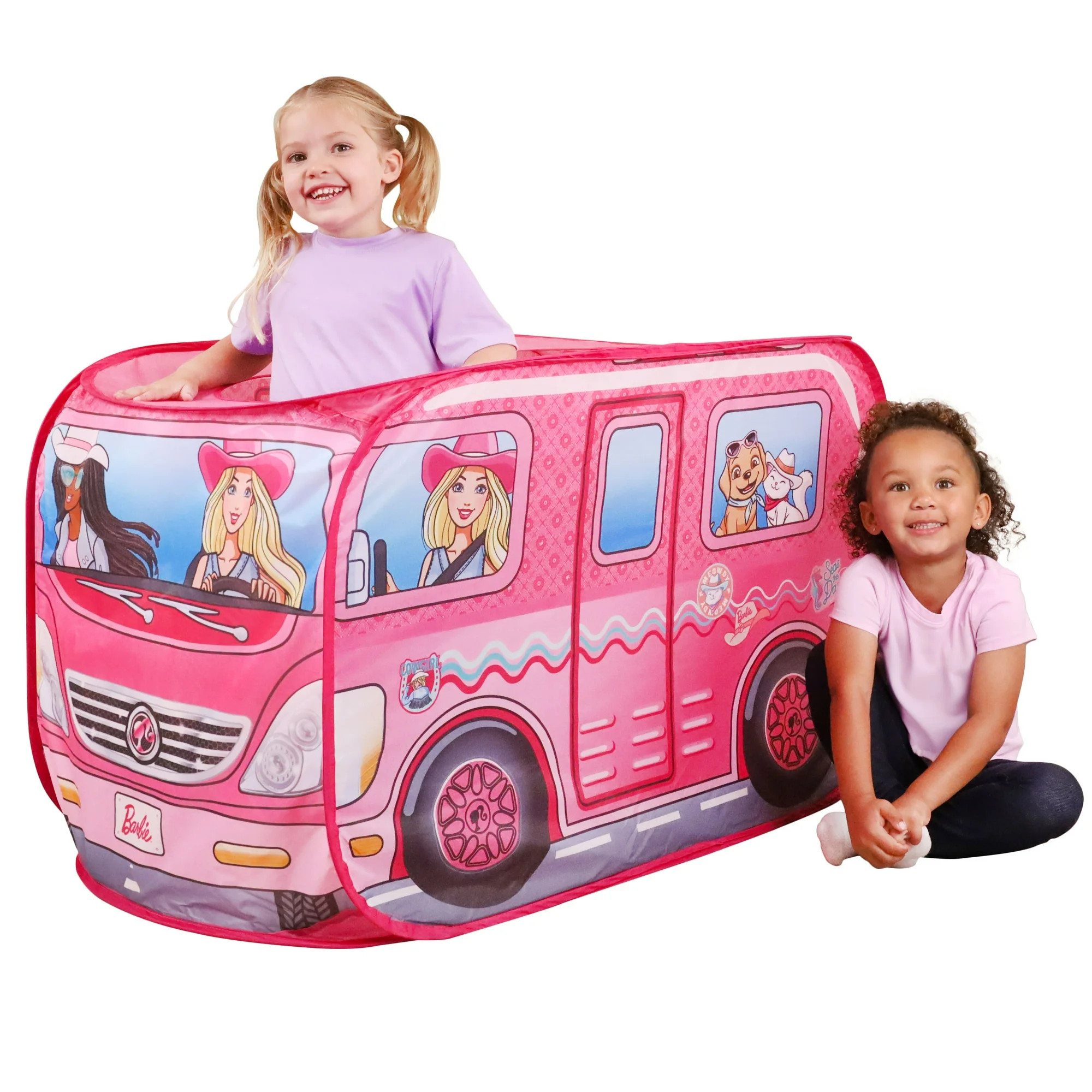 Barbie Cowgirl Camper Pop-Up Play Tent, Indoor Playhouse, Collectible Toy Storage, Children Ages ... | Walmart (US)