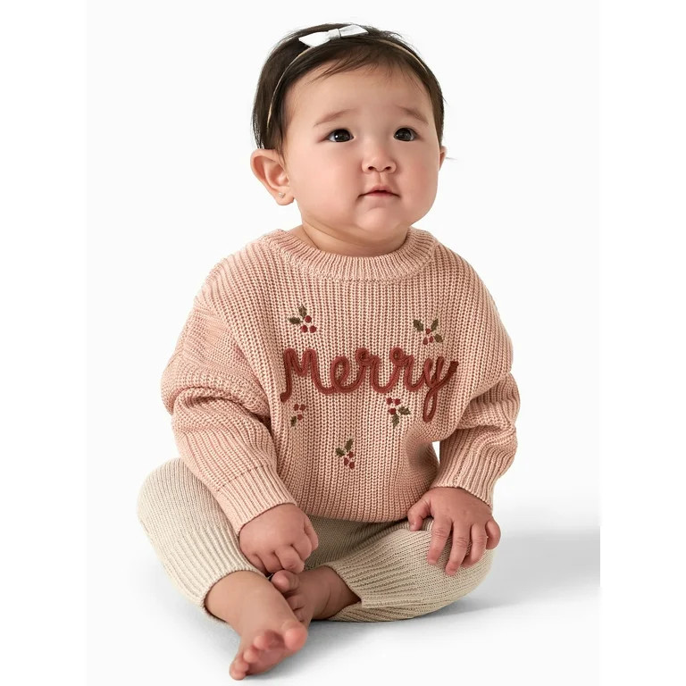 Modern Moments By Gerber Baby Girl Matching Sister Sweater, Sizes 0/3M-18M | Walmart (US)