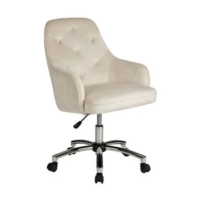 Glitzhome® Velvet Office Chair/Desk Chair in Cream | Bed Bath & Beyond
