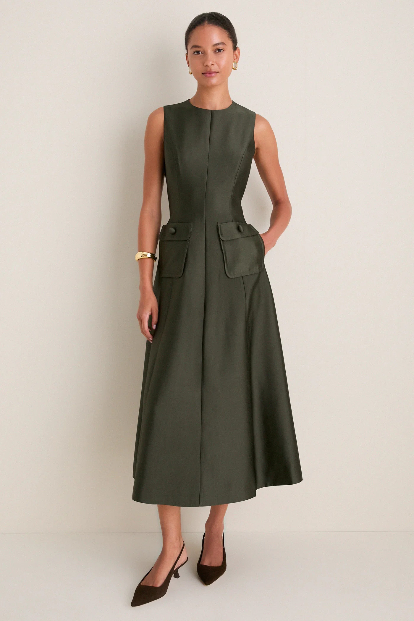 Evergreen Dupioni Helene Dress | Tuckernuck (US)