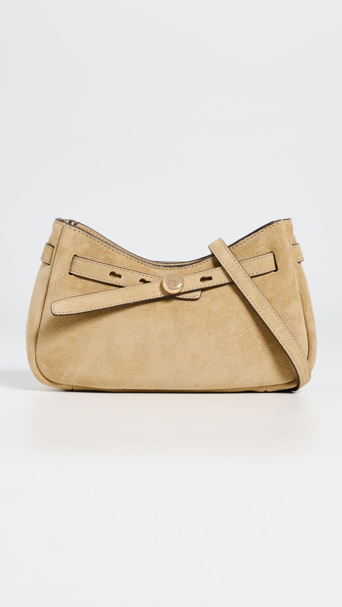 Tory Burch Romy Suede Zip Top Crossbody Bag Butter One Size | Shopbop