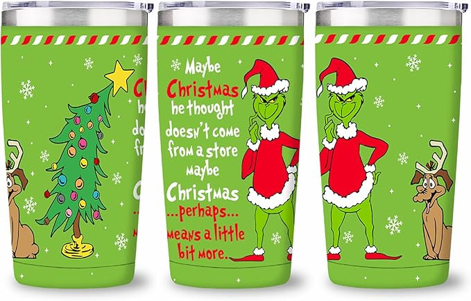 Arsemica Funny Christmas Tumbler, 20 oz Stainless Steel Insulated Travel Tumbler, Cute Christmas ... | Amazon (US)