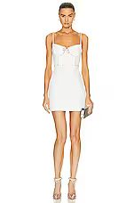 White Crepe Bow Mini Dress | FWRD 