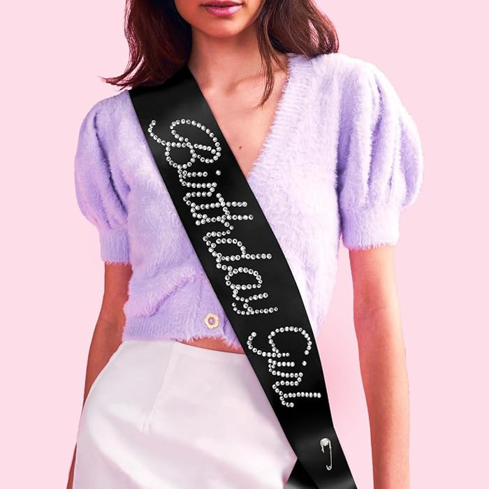 xo, Fetti Birthday Girl Sash - Black + Rhinestone | Fun Birthday Party Decorations, Birthday Girl... | Amazon (US)